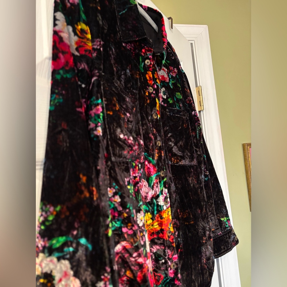 Anthropologie Pilcro Hadley Relaxed Velvet Button Down Shirt Size S EUC - Picture 3 of 10